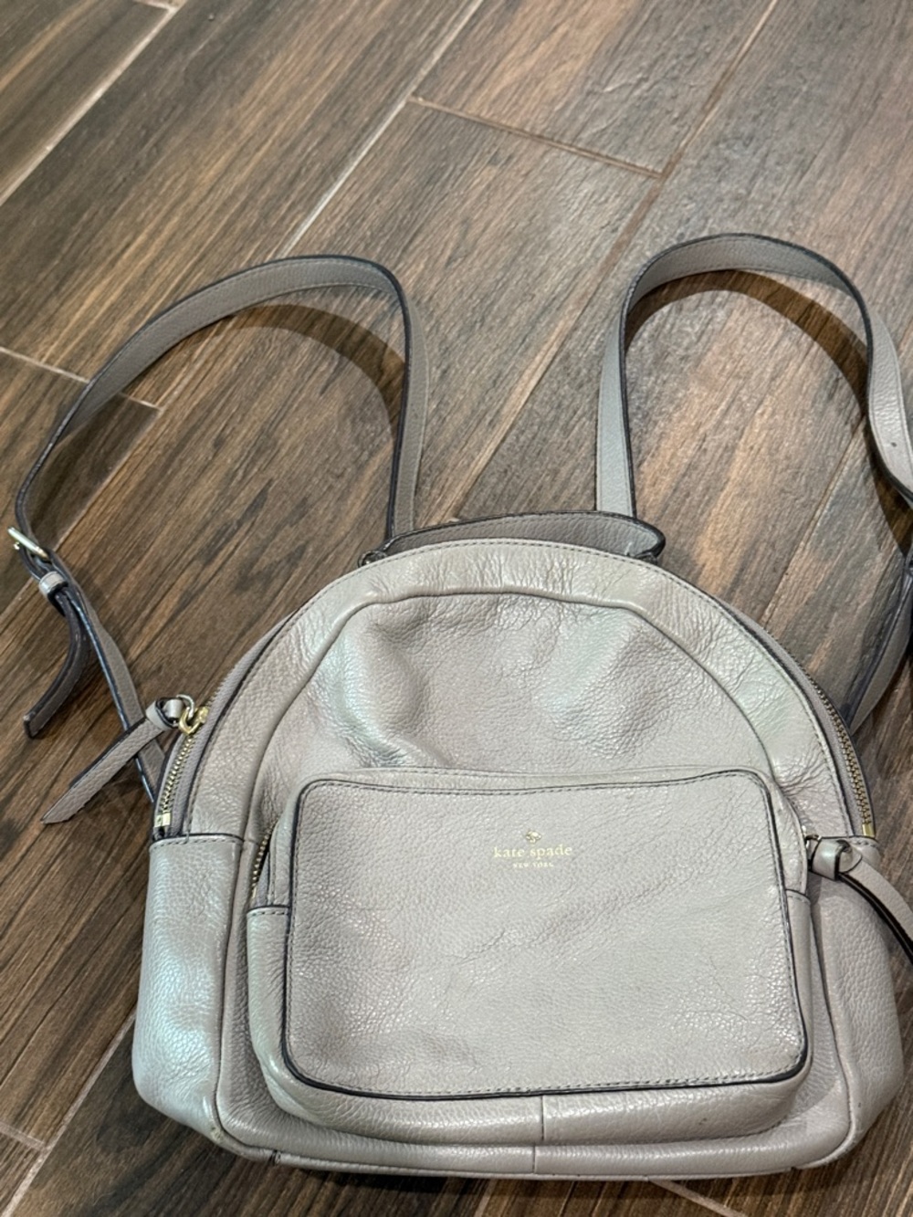 kate spade Pebbled Leather Gray Mini Backpack